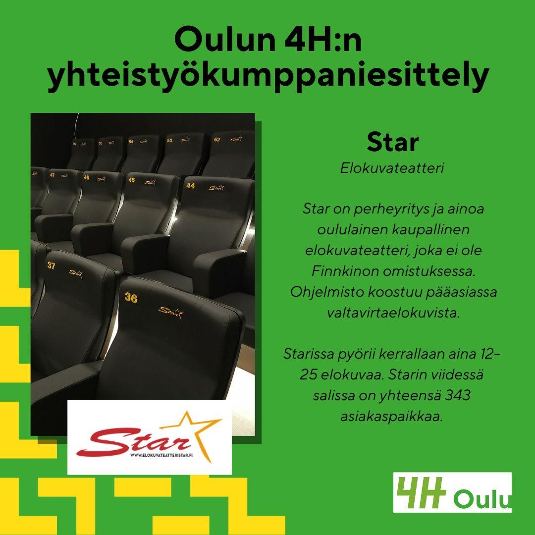 Oulun 4H n yhteistyökumppaniesittely Elokuvateatteri Star Oulun 4H